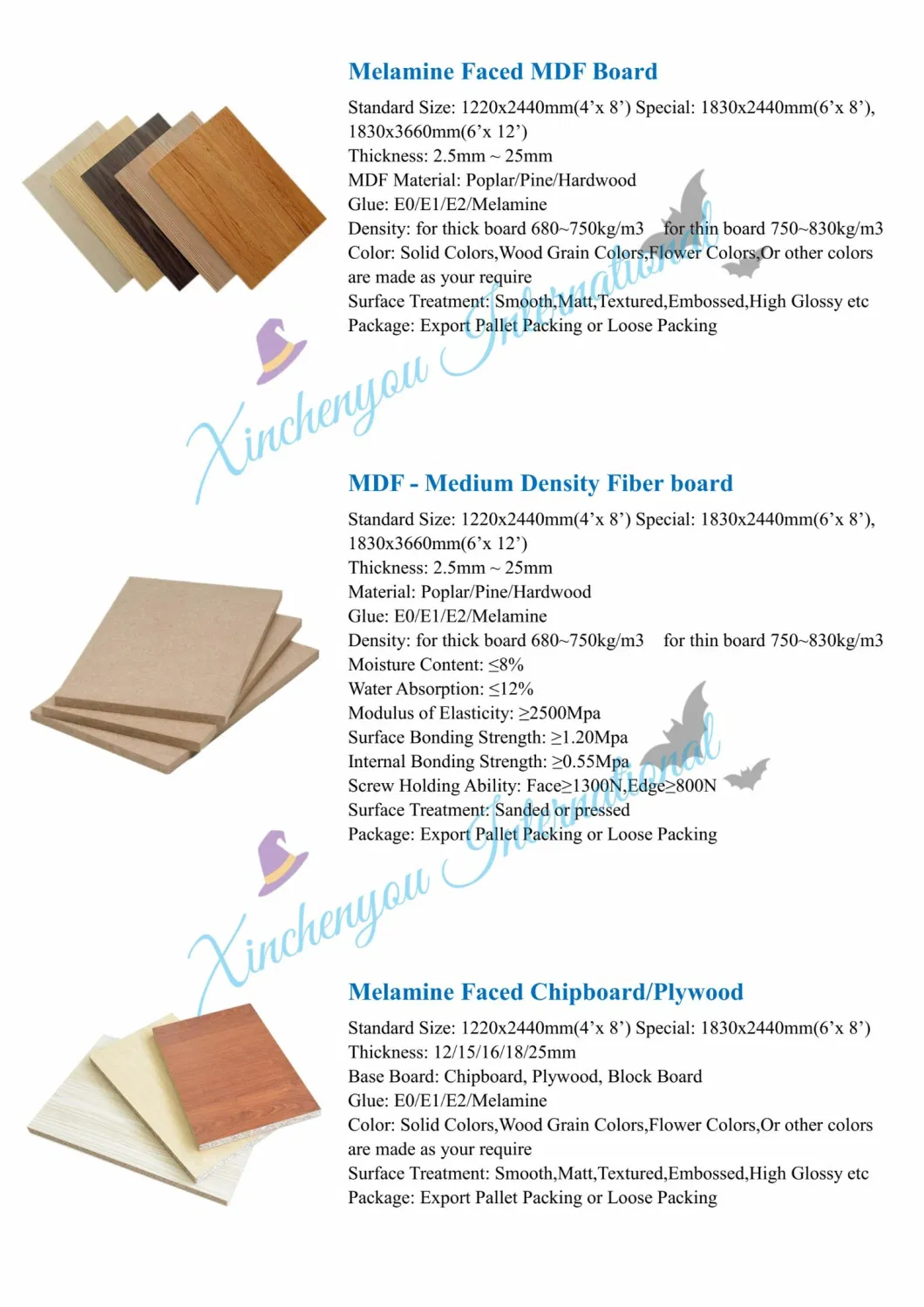 18mm Double-Sides Warm White Melamine Faced MDF for Furniture