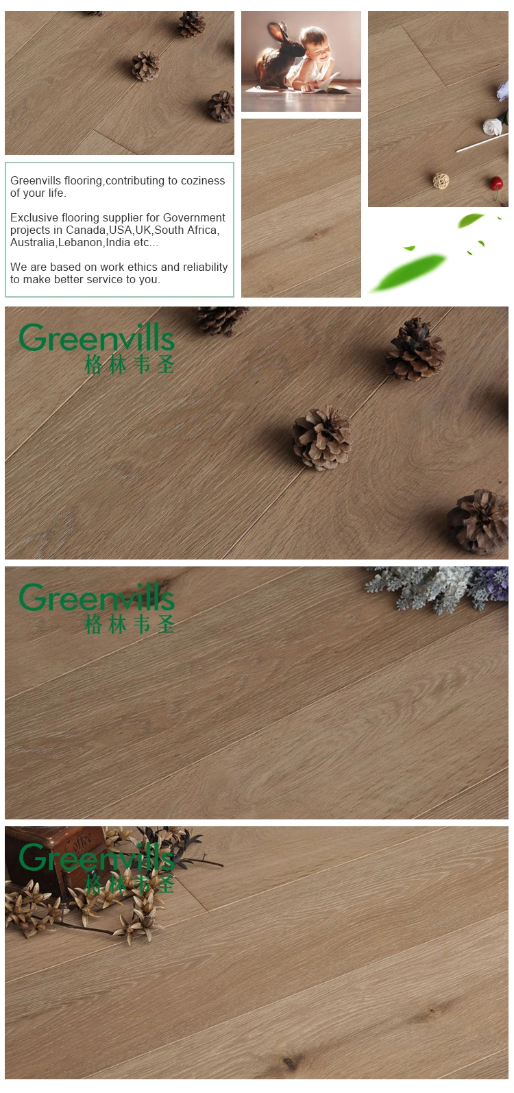 Worn Grey Natural White Oak Solid Wood+Flooring Hot Sale in USA Distressed Oak Engineered Hardwood Flooring